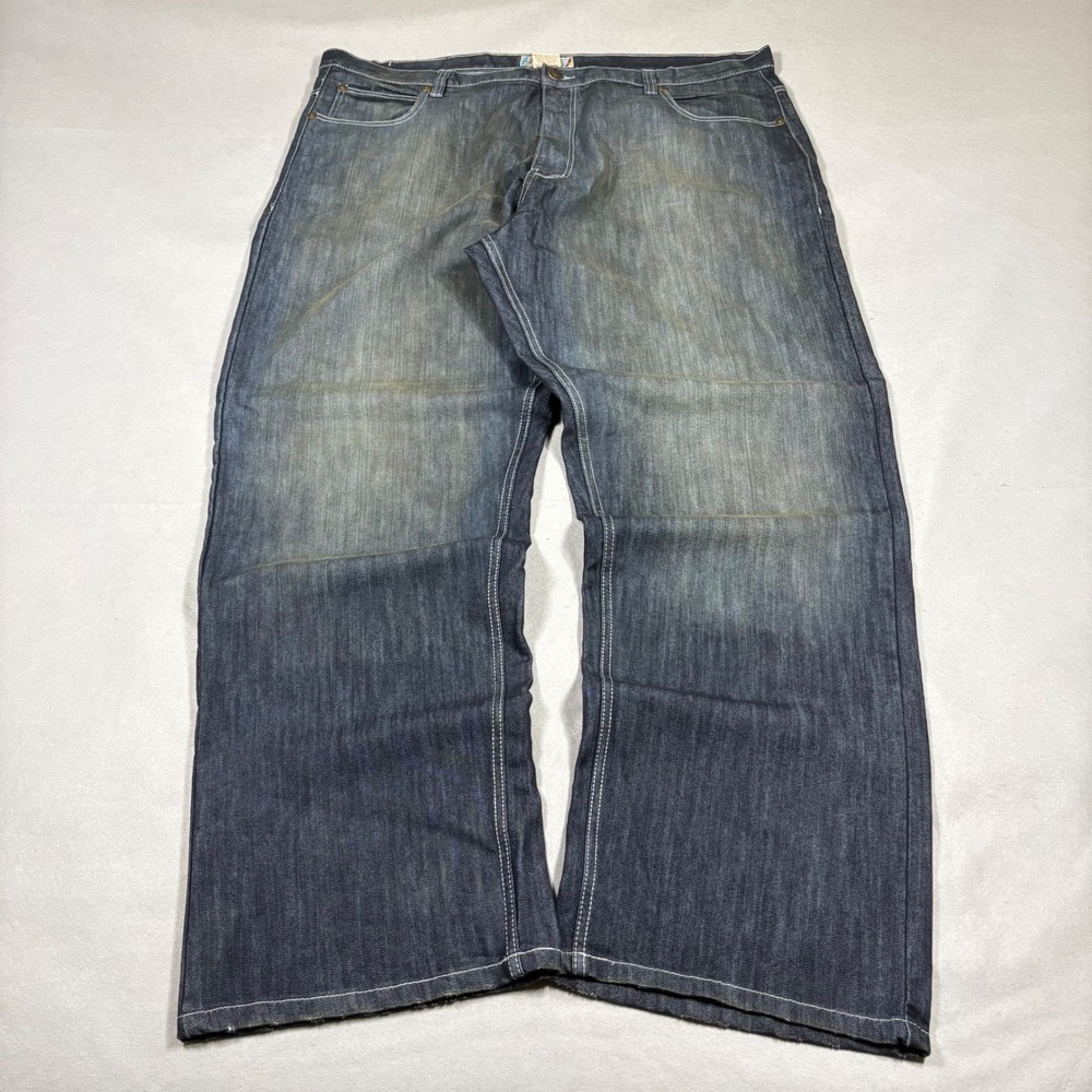 Indigo 30 Mens Baggy Denim Jeans Dark Wash Wide Leg Streetwear W48 L31